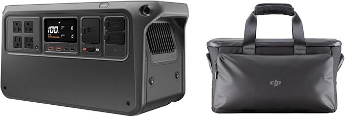 DJI Power 1000 V2 Portable Power Station with Protective Storage Bag 1024Wh LFP Battery Compact Size 2600W Stable Output 0-80% Recharge in 37 Mins Electric Generator for Home Camping Off-Grid