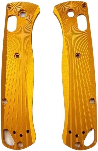 1 Pair Non-slip Aluminum Alloy Scales Fits for Bugout 535 Custom CNC Blank Handle Patch Replacement in Gold
