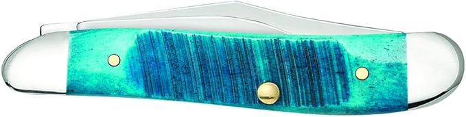 Case WR XX Pocket Knife Peanut Caribbean Blue Jig Bone Item #25596 - (6220 SS) - Length Closed: 2 7/8 Inches