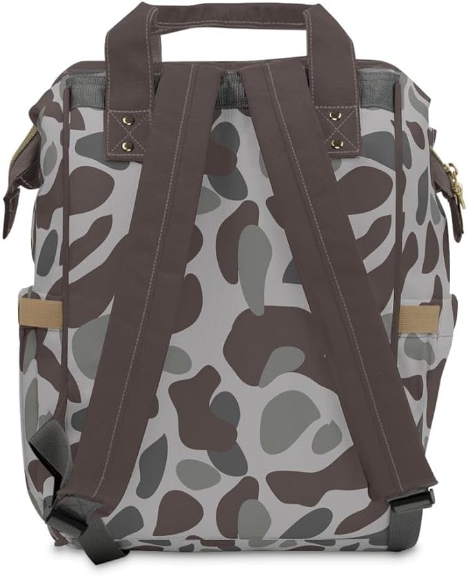 Gray Camo Backpack/Camo Diaper bag/Old School Camo Travel Bag/Hunting Bookbag/Country Life Bookbag