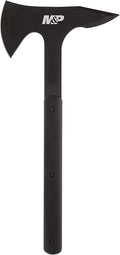 Smith &amp Wesson M&ampP Extraction &amp Evasion 16in S.S. Full Tang Tactical Axe with a Spearpoint Spine Rubberized Handle and Sheath for Outdoor Survival and EDC