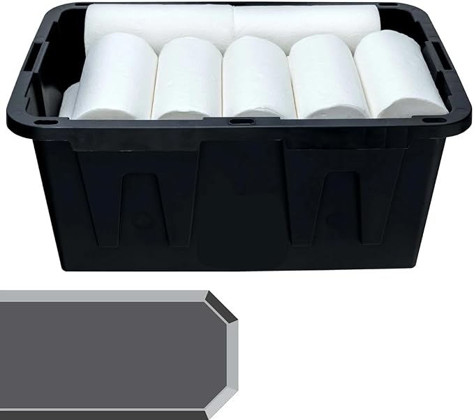 (Pack of 4) 27-Gallon Heavy Duty Plastic Storage Container Bin with Secure Snap Lid Black and Red Large Capacity Tote for Organization