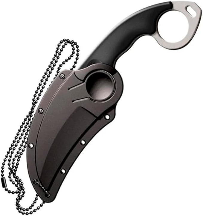 COLD STEEL Double Agent Durable Lightweight Japanese AUS8A Steel Karambit Shape 3 Fixed Blade Tactical Outdoor Hunting Knife Kray-Ex Handle Secure-Ex Sheath