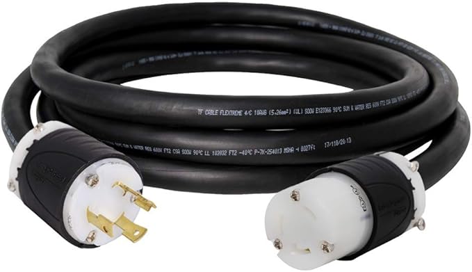 NEMA L6-30 Extension Power Cord - 30A/250V 10 AWG - Iron Box # IBX-5803-06-C (6 ft Build)