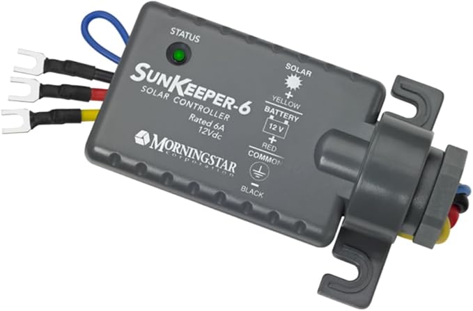 Morningstar SunKeeper 12A PWM Solar Charge Controller (SK-12) - Intelligent Solar Panel Regulator Supports 12V Batteries IP65 Outdoor Panel Control HAZLOC Rated 5 Year Warranty - Designed in USA