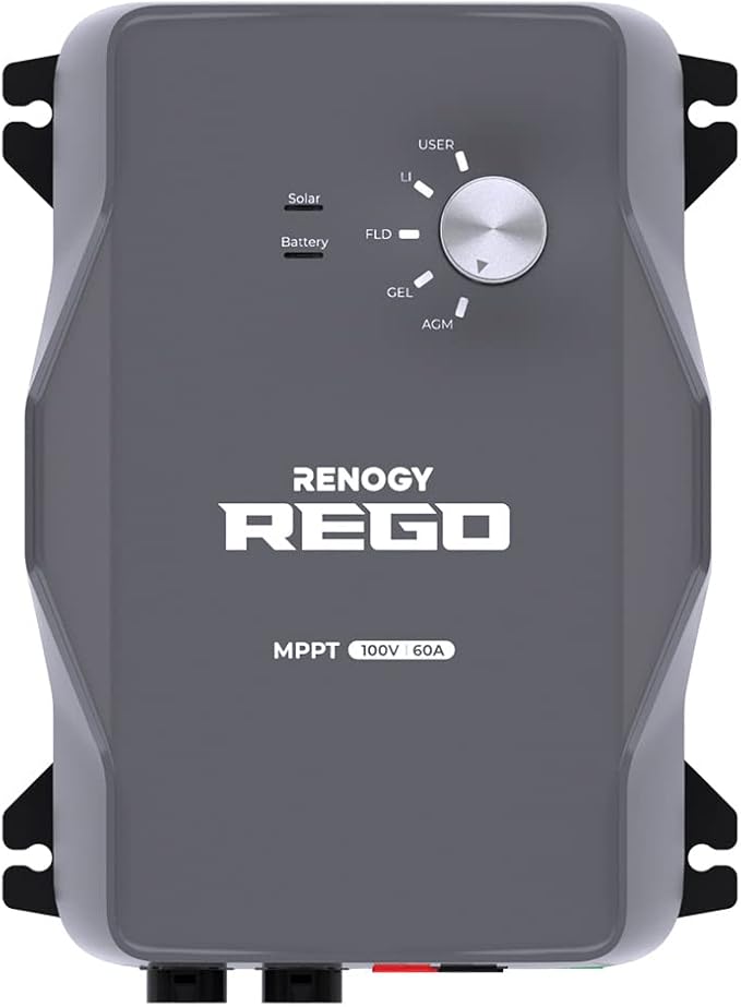 Renogy Solar Charge Controller (Built-in Bluetooth) - REGO 60A 12V/24V Auto DC Input MPPT with Battery Protect Unit forGel Sealed Flooded Lithium Battery