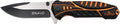 THIRD Assisted Folding Knife K0805S Black Aluminium Handle with Holes Orange Liners and Blade with Blood Effect Black Drops. 9.5 cm Stainless Steel Blade with Saw. with Clip.