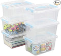 7 Quart Plastic Storage Boxes 6 Pack Clear Storage Bins with Lids