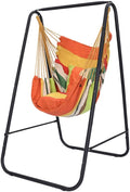 Hammock Chair with Stand - Heavy-Duty Max 450 Lbs Swing Stand for Indoor/Outdoor Patio Yard (Orange)