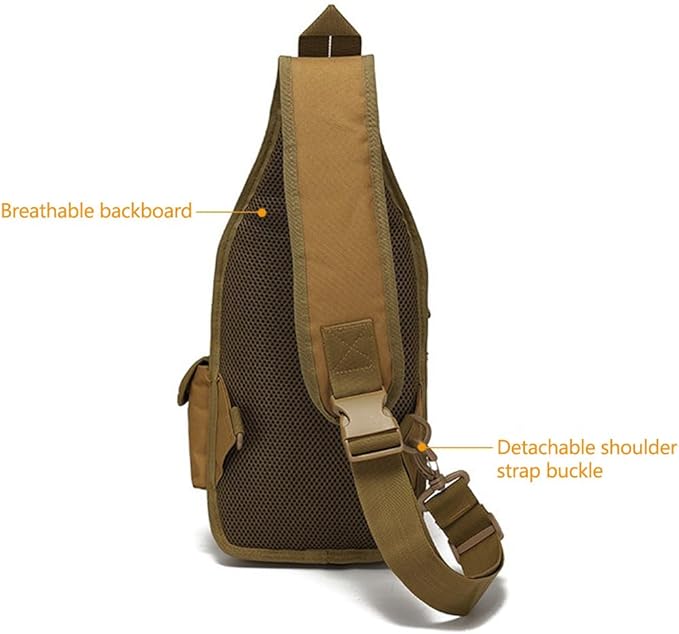 Tactical Backpack Waterproof Military Cross-body Molle Sling Shoulder Backpack Chest Bag for Outdoor Every Day Carry (Military Green)