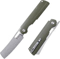 4.01 Chef Folding Knife Camping EDC Pocket Knife for Man Micarta Handle with Pocket Clip for Outdoor Cooking Fishing &amp Hiking.59-60 HRC D2 Steel Stonewash Blade. XUN119A-GMSt