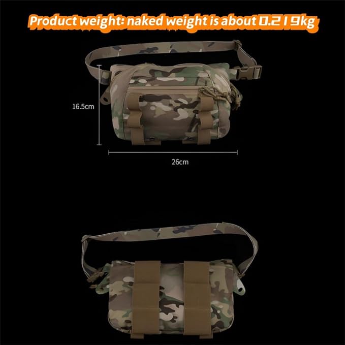 Tactical Pouch With Hook-and-Loop Panel Nylon Multipurpose Utility Bag With Elastic Straps For Team Activities Airsoft Cosplay