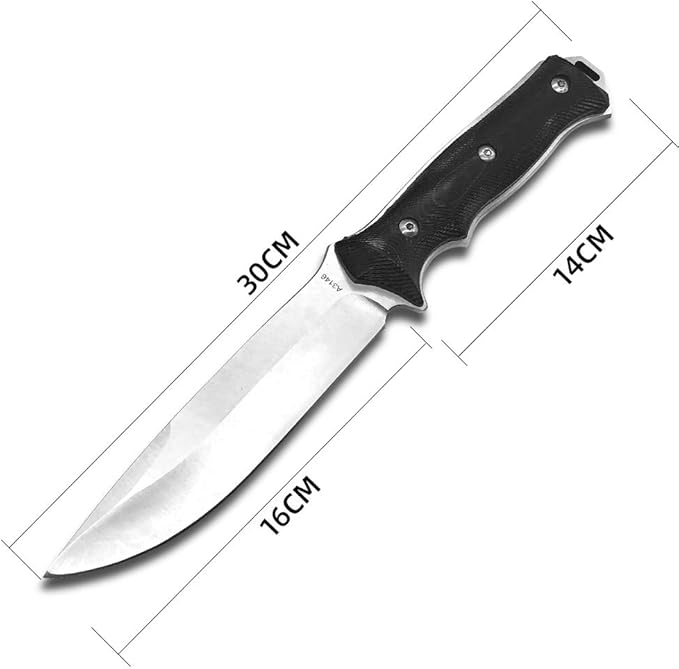 12 Fixed Blade Knife with Leather Sheath G10 Tactical Hunting Knives