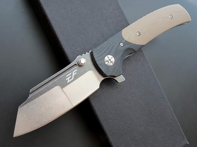 Eafengrow EF69 Pocket EDC Knife with ClipFlipper Folding Knife for Camping Survival and Outdoor Activities Liner Lock. (EF69-desert)