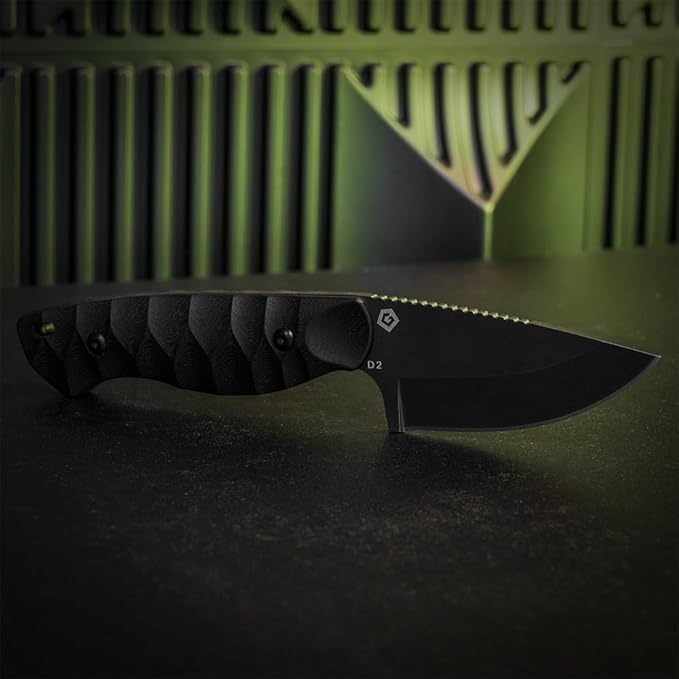 GRITR Scout Fixed Drop Point Blade Full Tang Knife with Ambidextrous Kydex Belt Sheath for Outdoor Camping Hiking Hunting Fishing Survival | EDC Tactical Gear for Men &amp Women