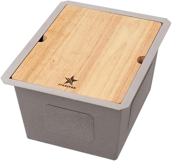 STARSTAR Workstation Ledge Undermount Single Bowl 304 Stainless Steel Kitchen Sink With Grid Cutting Board (15 x 19 x 10)