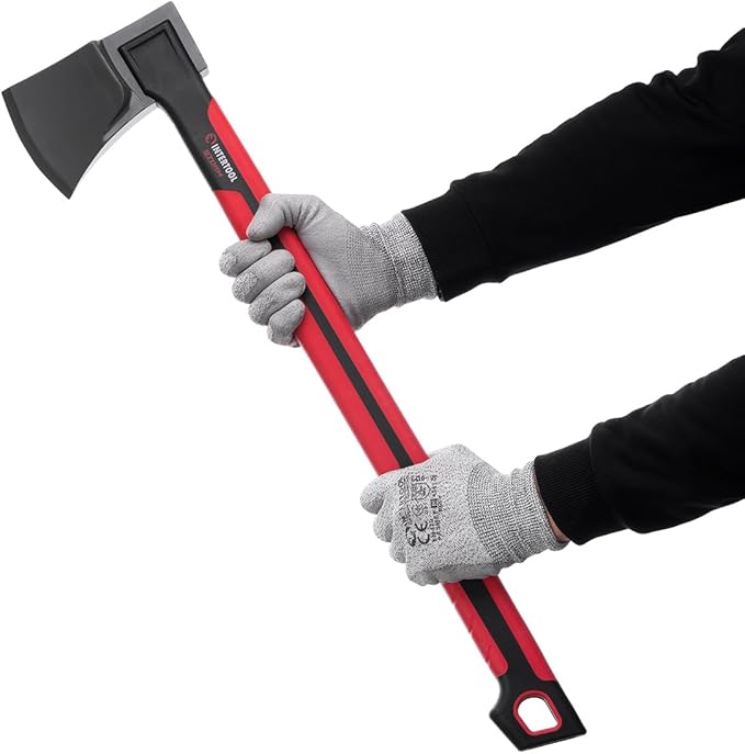 INTERTOOL Wood Splitting Axe 28” - Maul for Firewood - Splits Medium to Large Rounds - Composite Shock Absorbing Non-Slip Handle - Carry Sheath - HT08-0298