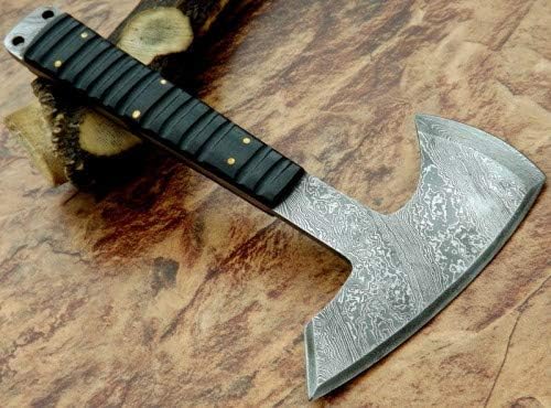 Axe Damascus Steel 9.5 Hatchet Tomahawk Micarta Handle Mini Axe/Hand Forged Woodsman Axe