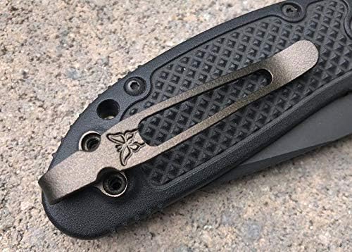 Dark Bronze Titanium Deep Carry Pocket Clip Made For Benchmade North Fork Grizzly Creek Crooked River and Griptilian Knife