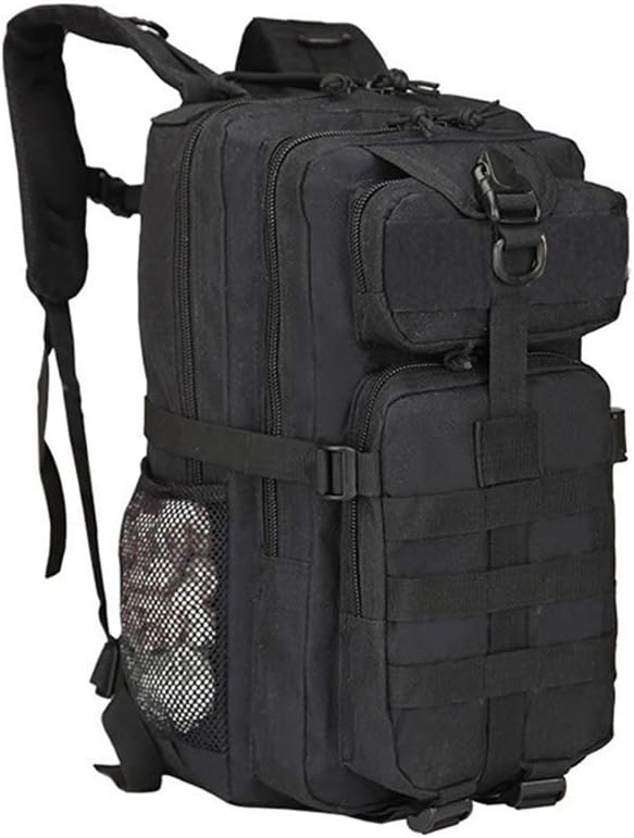 Outdoor Sports Pack Hiking Bag Tactical Rucksack Camo Knapsack Combat Camouflage Tactical Molle Backpack - Black