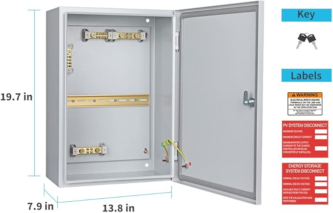 Renogy 200 Amp DC Circuit Breaker Box for Off-Grid Solar System Home RV Trailer Marine IP54 Rated w/Built-in DIN Rail Labels