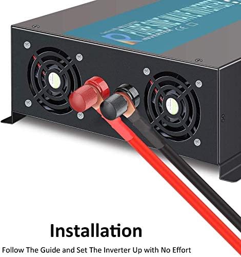 WZRELB 1500W 48V 120V Pure Sine Wave Power Inverter with 2 AC OutletsCar Inverter