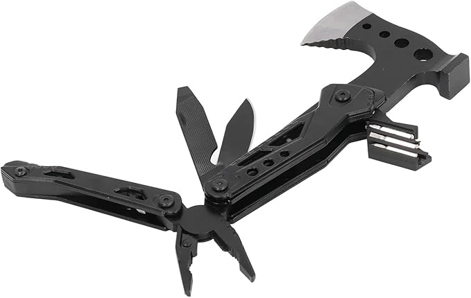 Foldable Multifunctional Axe Multitool Stainless Steel Portable Pocket Size with Hammer Pliers Knife for Camping Hiking Outdoor