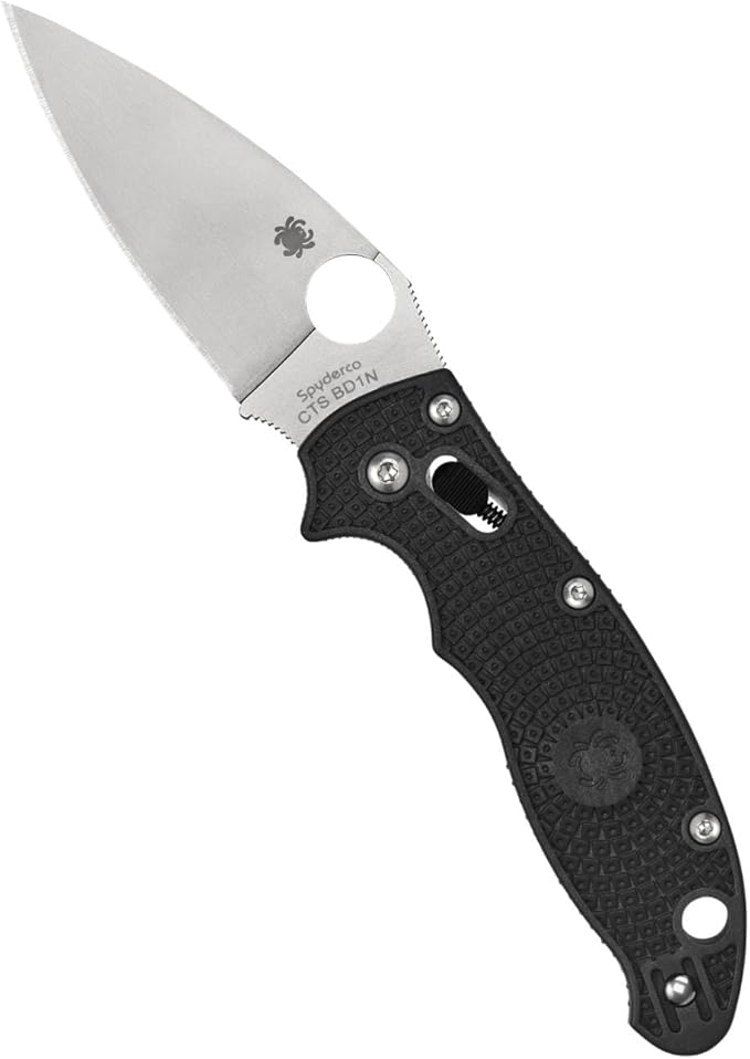 Spyderco Manix 2 Lightweight Folding Pocket Knife with 3.3 CTS BD1N Steel Blade and FRCP Handle - EDC Knife for Men and Women Perfect for Hunting Tactical Camping Survival - PlainEdge - C101PBK2