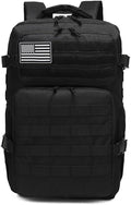 35L Military Tactical Backpacks Molle Army Assault Pack 3 Day Bug Out Bag Hiking Treeking Rucksack (Black)