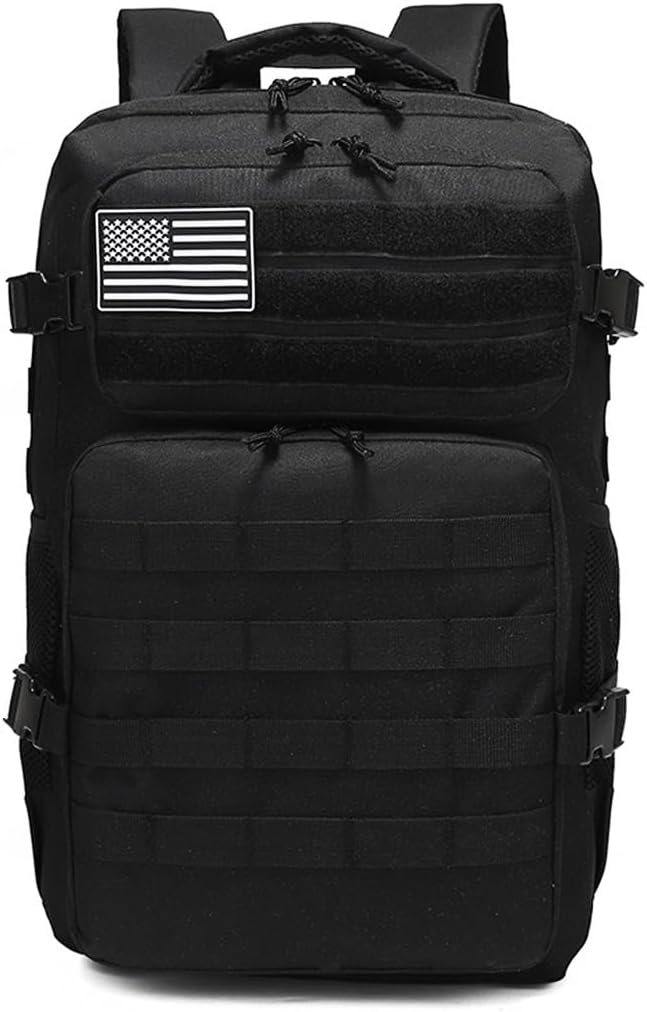 35L Military Tactical Backpacks Molle Army Assault Pack 3 Day Bug Out Bag Hiking Treeking Rucksack (Black)