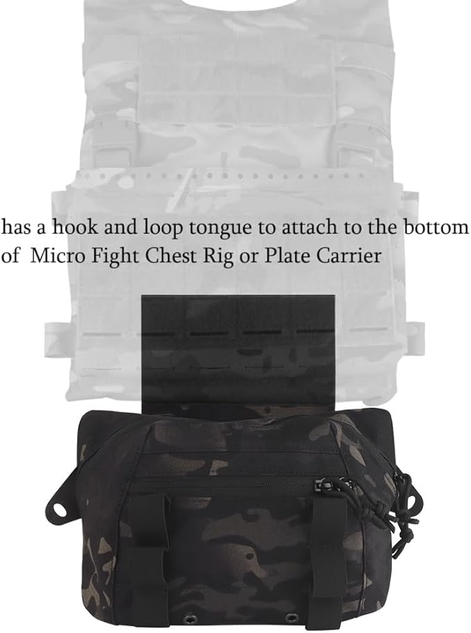Large Multi-Purpose Drop Pouch Universal Tactical Fanny Pack Vest Hook and Loop EDC Admin Wait Bag
