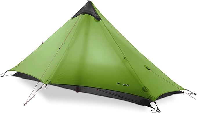 3F UL Gear Lanshan1 Ultralight Tent 3/4 Season Portable Backpacking Tent for 1-Person 15D Silicon Coated Waterproof Poleless Double Layer Tent for Camping Climbing Hiking