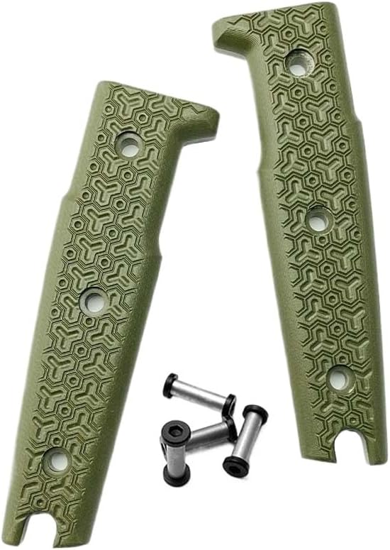1 Set CNC G10 Scales Replacement with Screws Fit for Knife Handle DIY Accessory(Green)