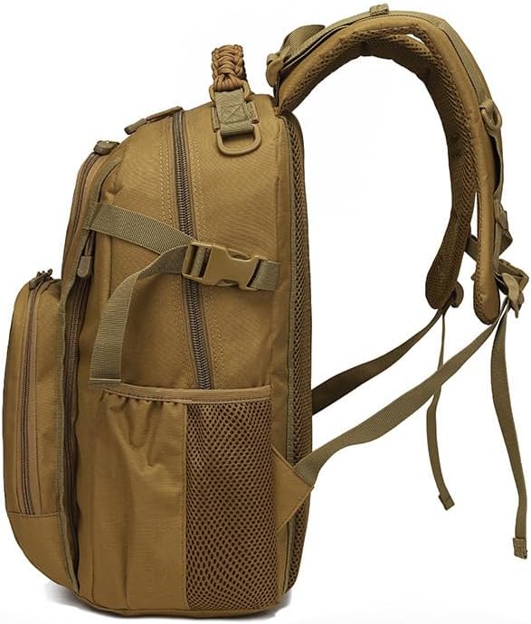Outdoor Sports Pack Hiking Bag Rucksack Knapsack Combat Camouflage Tactical Backpack- Tan