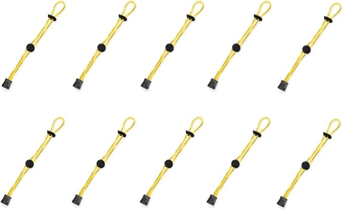 Backpack Bungee Cord 20 PCS Outdoor Backpack Elastic Rope Fixed Buckle Camping Equipment Hiking(Yellow)