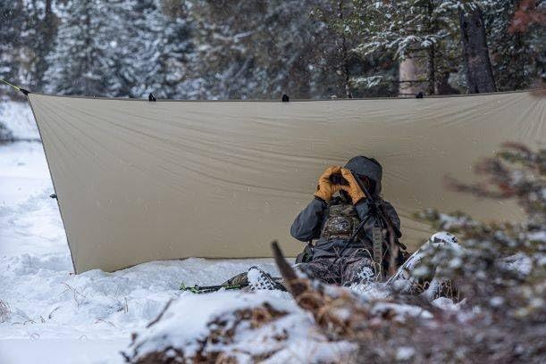 VIAM Outdoors Switchback Tan Tarp: Waterproof Camping Tarp for Hunting Glassing Hammock Rain Fly Ultralight Backpacking Gear Sun Shelter &amp Heavy Duty Outdoor Protection