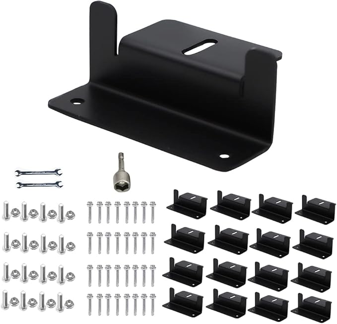 Solar Panel Mounting Brackets Z Bracket with Nuts and BoltsSuitable for 50W to 150W Solar Panels on RVBoatsMotorhome Cabins Sheds GaragesOff GridBlack4 Units (16PCS)