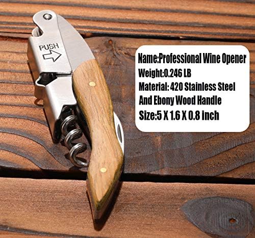 Professional Waiter Corkscrew Wine Key for Bartenders Set of 3With Long Rosewood Handle Stainless Steel Handle Wine Opener for Bar Restaurant Waiters Sommelier Bartend (Big Wood 3 Packs)