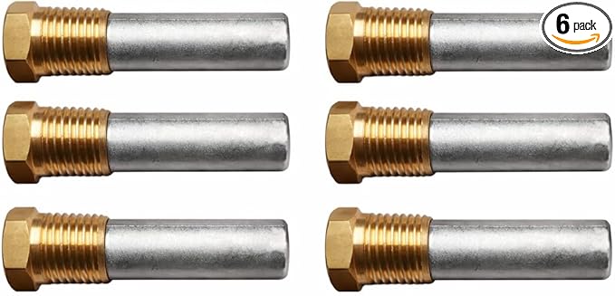 Engine Zinc Anode 1/2 NPT x 2 Compatible with 130-6628 &amp 68241 Cummins Marine Engine Fit Model 6BT 6BTA 4BT 6CTA QSB5.9 QSC8.3 QSM11 (6)
