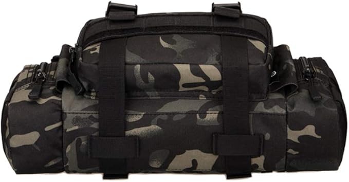 UNISTRENGH Utility 3P Military Tactical Duffle Waist Bags MOLLE Assault Shoulder Backpack Multifunction EDC Pouches Heavy Duty Fanny Packs (Black-Scorpion camouflage)