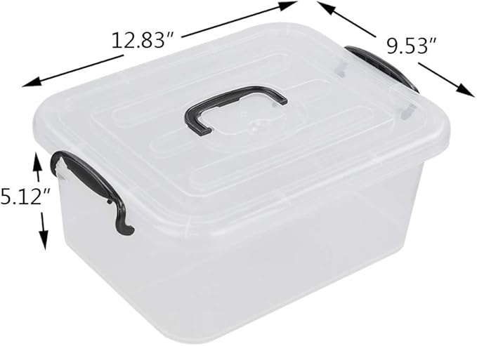 8 Quart Clear Storage Bin with Handle 2 Packs