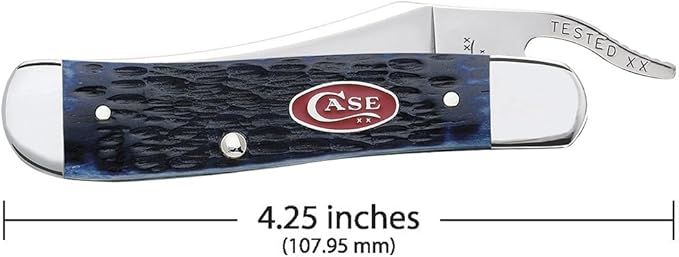 Case WR XX Pocket Knife Navy Blue Jigged Bone Russlock Item #7057 - (61953L SS) - Length Closed: 4 1/4 Inches