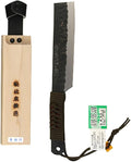 秀 存 昭三 by Mountain Blue Steel Machete 片刃 Wood Saya 53 – 180BK 180 mm
