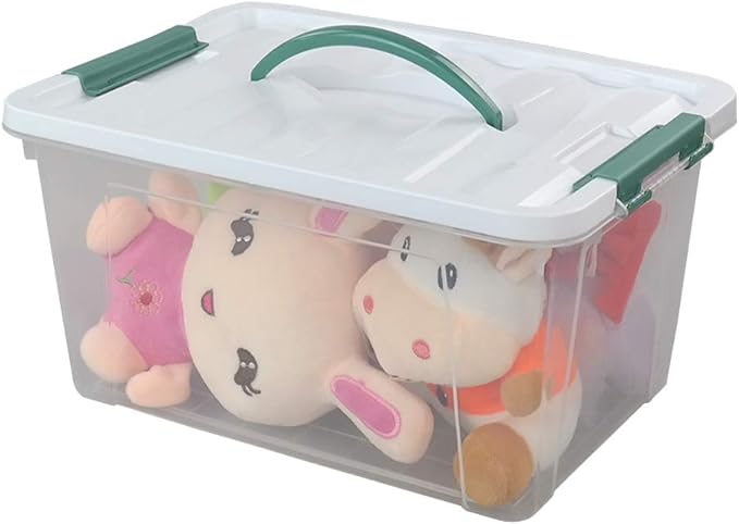Gloreen 14 Quart Clear Storage Bins with Lid and Handle Multipurpose Stackable Plastic Storage Latches Box/Containers
