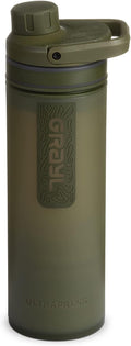 GRAYL UltraPress 16.9 oz Water Purifier &amp Filter Bottle for Hiking Backpacking Survival Travel (Olive Drab)