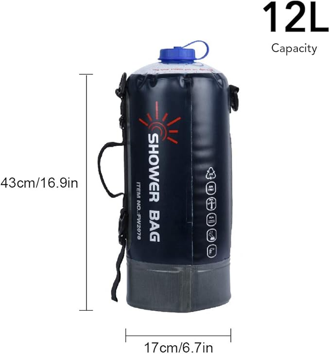 Lixada 12L/20L Water Bag Collapsible Water Container Portable Camping Shower Bag Water Bag with Air Pump for Outdoor