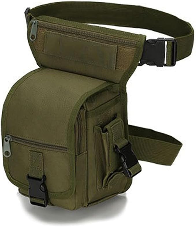 Drop Leg Bag for Men Tactical Metal Detecting Thigh Pack Tactical Drop Leg Bag Utility Pouch (Military Green)