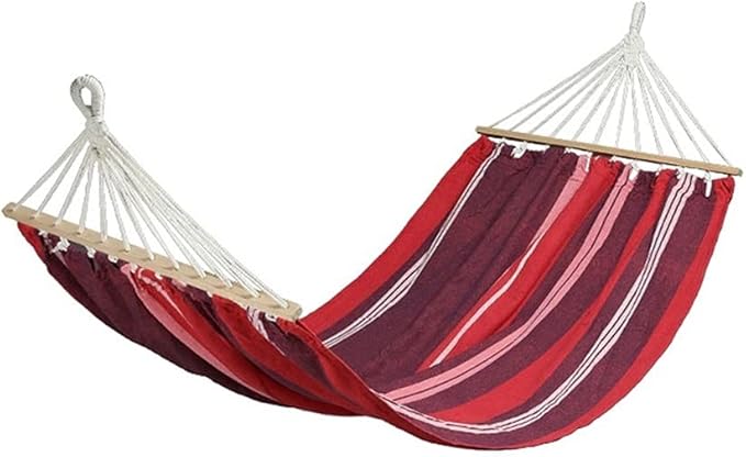 Portable Hammock 200 * 120cm Portable Outdoor Camping Hammock Swing Melon Flutter Canvas Thick Hammock for Backpacking Beach