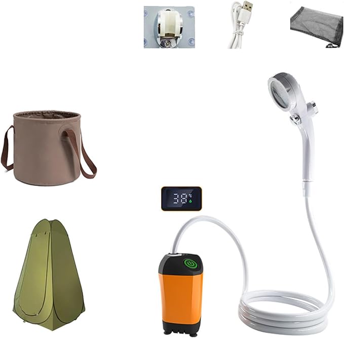 Portable Camp Shower Outdoor Rechargeable Electric Pumps for Camping Hiking Car Washing Gardening Pet Outdoor Electric