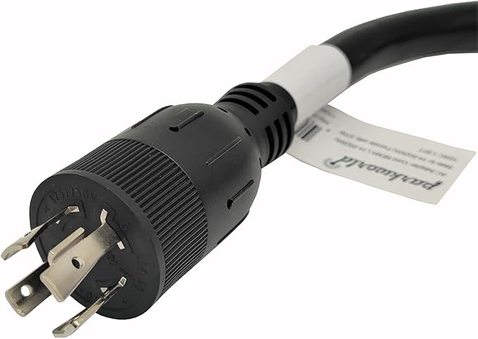 Parkworld 60417A EV Adapter Cord 4-Prong Generator 20A Locking L14-20P Male to RV 50 AMP 14-50R Female with Handle and Lighted (Both for EV and RV)